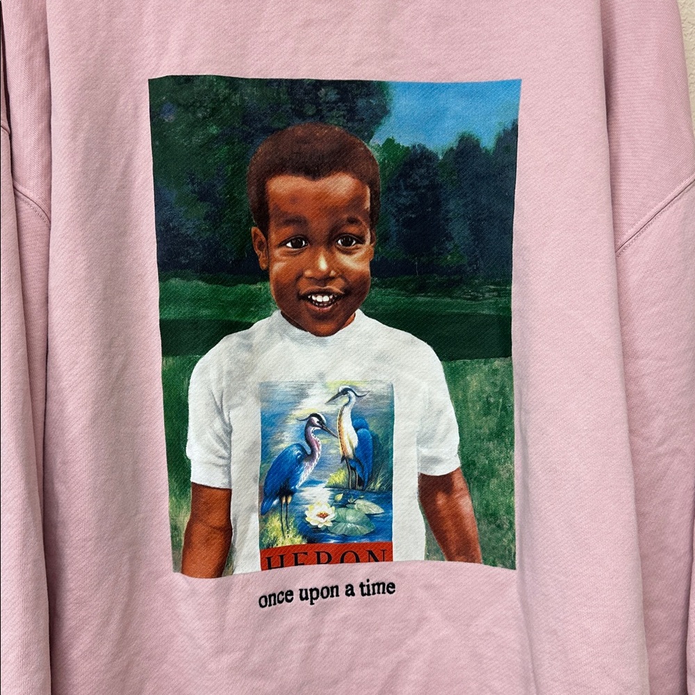 Heron Preston Light Pink baby Graphic sweatshirt size XL - Picture 6 of 8
